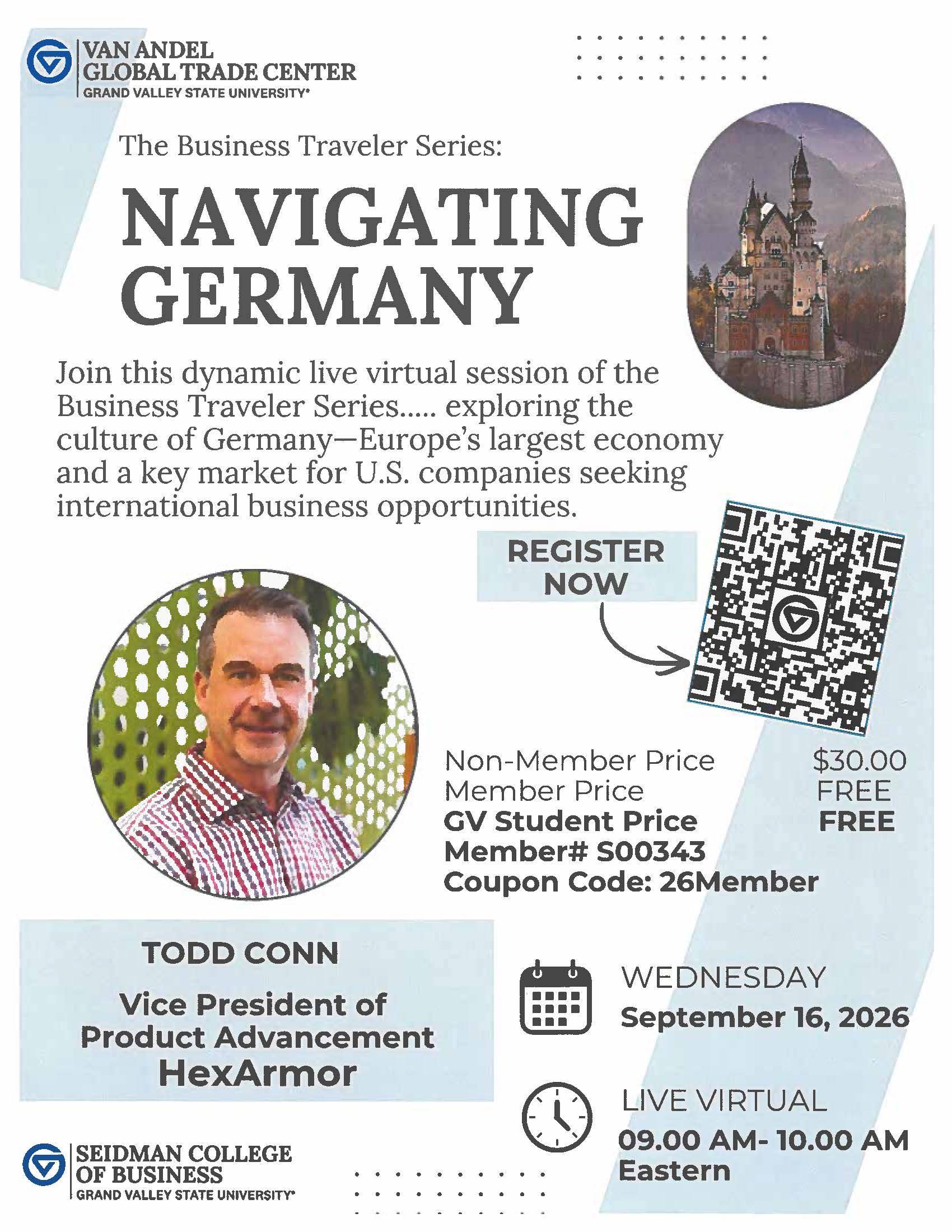 Flyer for Business Abroad from Van Andel Global Trade Institute
